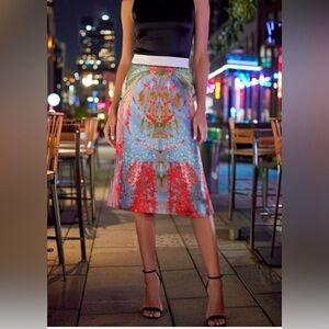 Animapop Art Inspired Print Reversible Wrinke free Skirt size Small